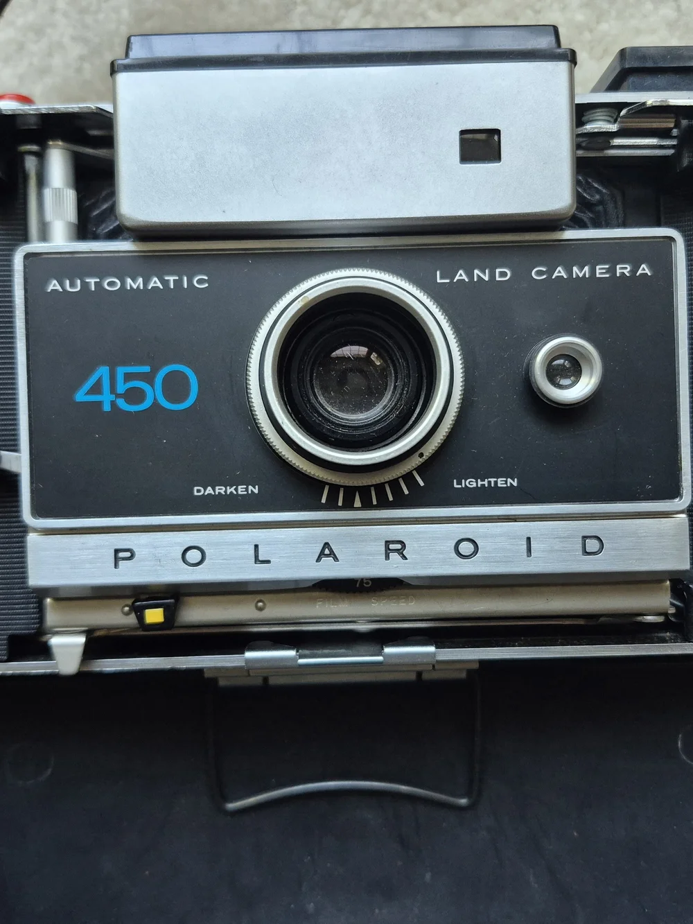 Polaroid 450 Automatic Land Camera in Black and Silver